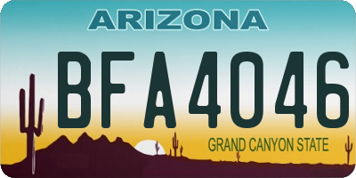 AZ license plate BFA4046