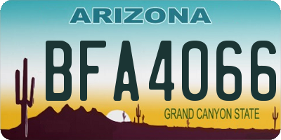 AZ license plate BFA4066