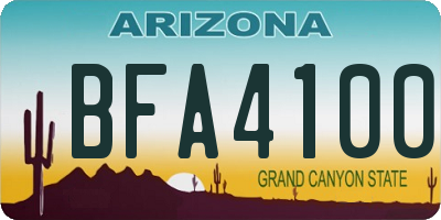 AZ license plate BFA4100