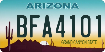 AZ license plate BFA4101