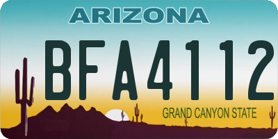 AZ license plate BFA4112