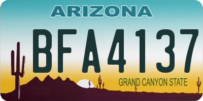 AZ license plate BFA4137