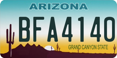 AZ license plate BFA4140