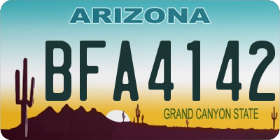AZ license plate BFA4142