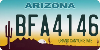 AZ license plate BFA4146