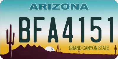 AZ license plate BFA4151