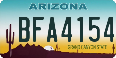 AZ license plate BFA4154