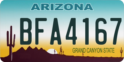 AZ license plate BFA4167
