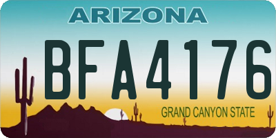 AZ license plate BFA4176