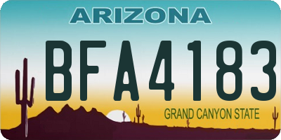 AZ license plate BFA4183