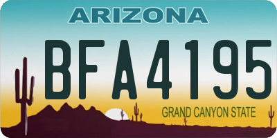 AZ license plate BFA4195