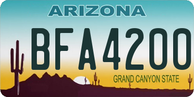 AZ license plate BFA4200