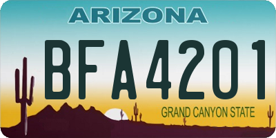AZ license plate BFA4201
