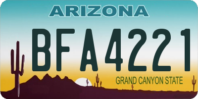 AZ license plate BFA4221