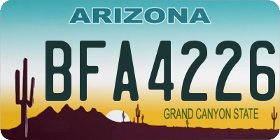 AZ license plate BFA4226