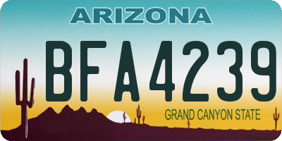 AZ license plate BFA4239