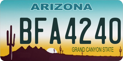 AZ license plate BFA4240