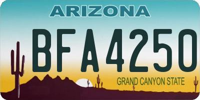 AZ license plate BFA4250