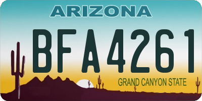 AZ license plate BFA4261