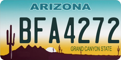 AZ license plate BFA4272