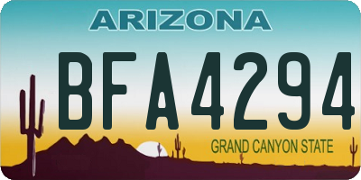 AZ license plate BFA4294