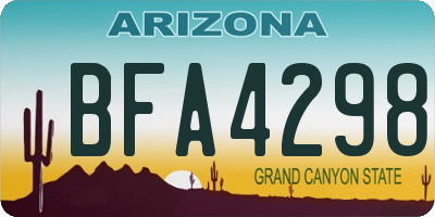 AZ license plate BFA4298