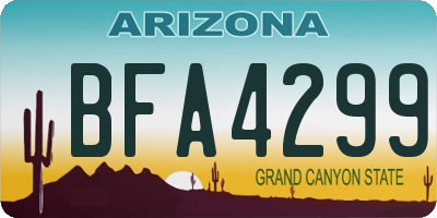 AZ license plate BFA4299