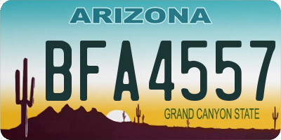 AZ license plate BFA4557