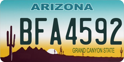 AZ license plate BFA4592