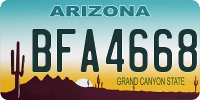 AZ license plate BFA4668