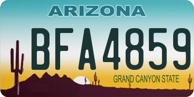 AZ license plate BFA4859