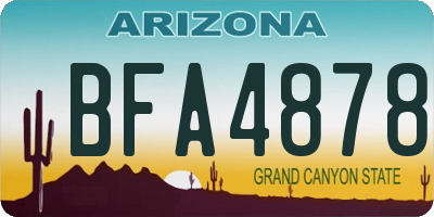 AZ license plate BFA4878