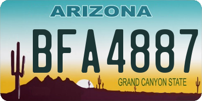 AZ license plate BFA4887
