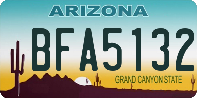 AZ license plate BFA5132