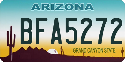 AZ license plate BFA5272