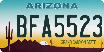 AZ license plate BFA5523