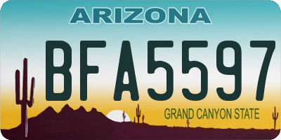 AZ license plate BFA5597