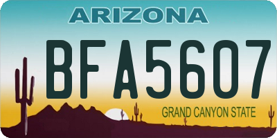 AZ license plate BFA5607