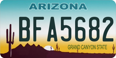 AZ license plate BFA5682