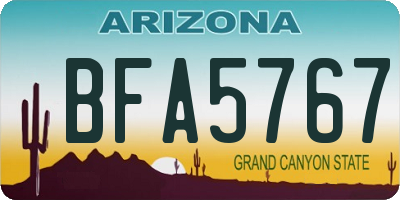 AZ license plate BFA5767