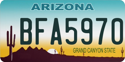 AZ license plate BFA5970