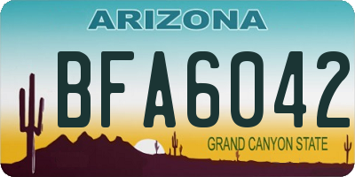 AZ license plate BFA6042