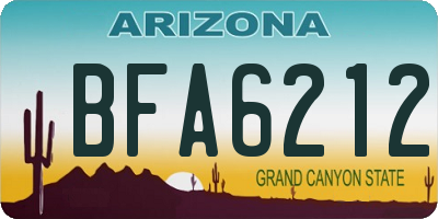 AZ license plate BFA6212
