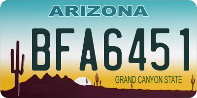 AZ license plate BFA6451
