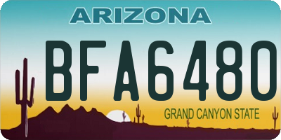 AZ license plate BFA6480