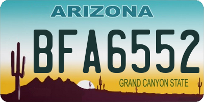 AZ license plate BFA6552