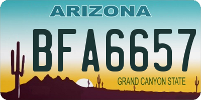 AZ license plate BFA6657