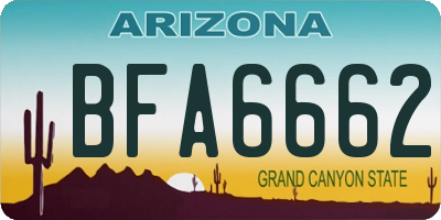 AZ license plate BFA6662