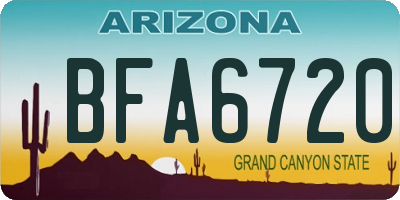 AZ license plate BFA6720