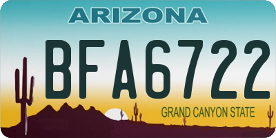 AZ license plate BFA6722